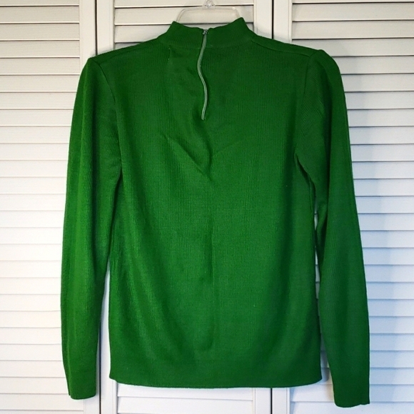 Vintage Woodward's Green Mock Neck Sweater, US S/M - Picture 8 of 12